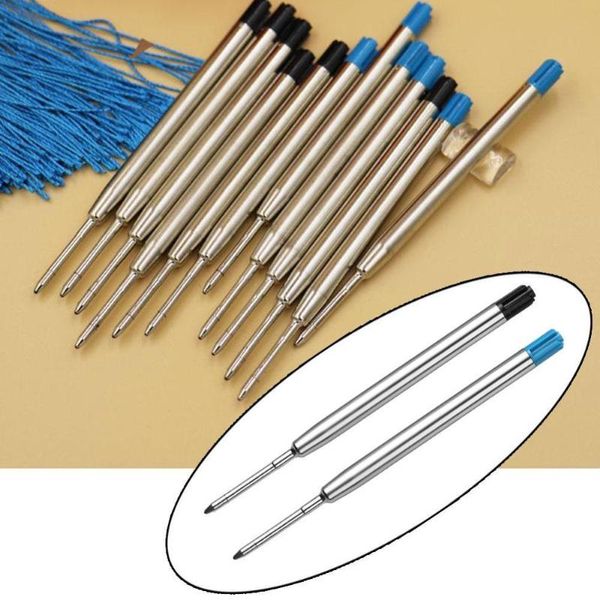 

0.5mm metal pen refill special ballpoint rod cartridge core ink recharge black blue pens, Blue;orange