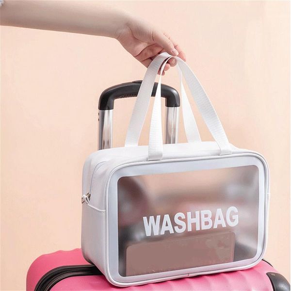 

toiletry bag wash pu frosted waterproof cosmetic convenient travel makeup storage handbag s/m/l sizes bags