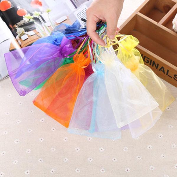 gift wrap 100pcs jewelry bag 11x16cm sheer fabric favor bags for wedding favors drawstring pouch organza