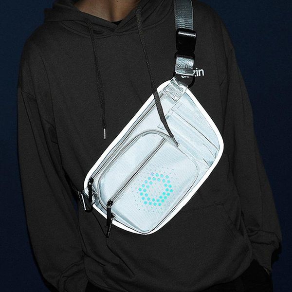 

waist bags fashion reflective bag fanny pack street style banana packs chest cool outdoor men crossbody