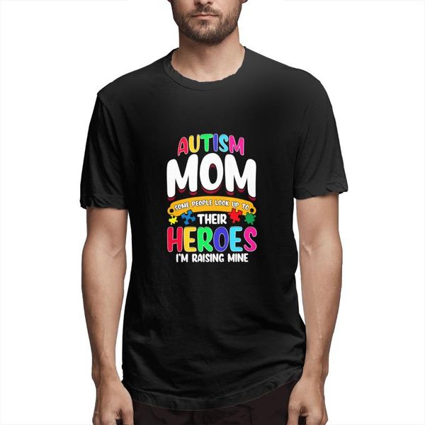 

men's t-shirts autism anime mom shirt some people look up to their hero graphic tee short sleeve t-shirt funny cotton, White;black