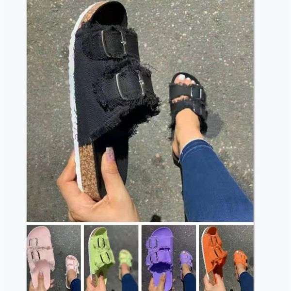 

luxury slippers large tassel slipper's belt buckle for women, Black