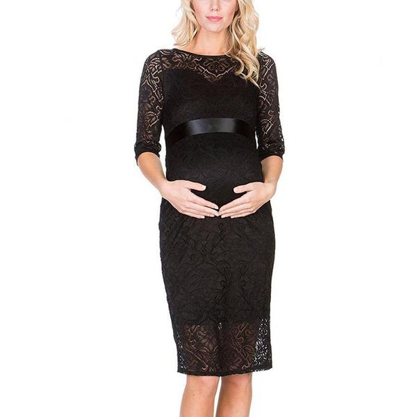 

maternity dresses lace pregnant dress for clothes summer pregnancy pography props evening party black/white half sleeves s-xl