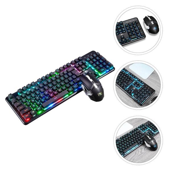 

keyboard mouse combos 1 set computer wireless combo backlit suspension keycap