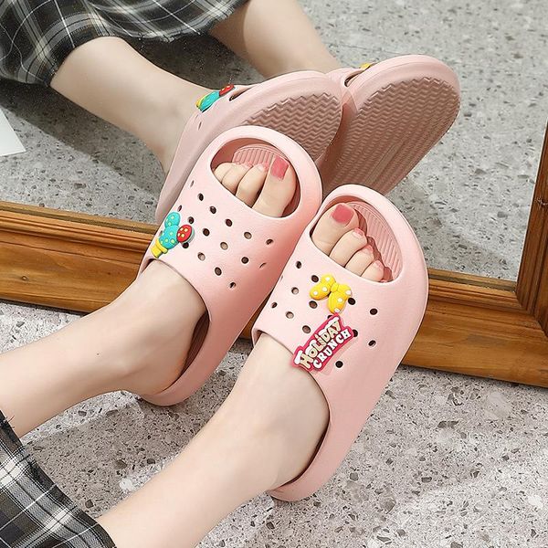 

slippers deodorant women thick platform summer beach eva sole slide sandals leisure men ladies indoor bathroom anti-slip shoes, Black