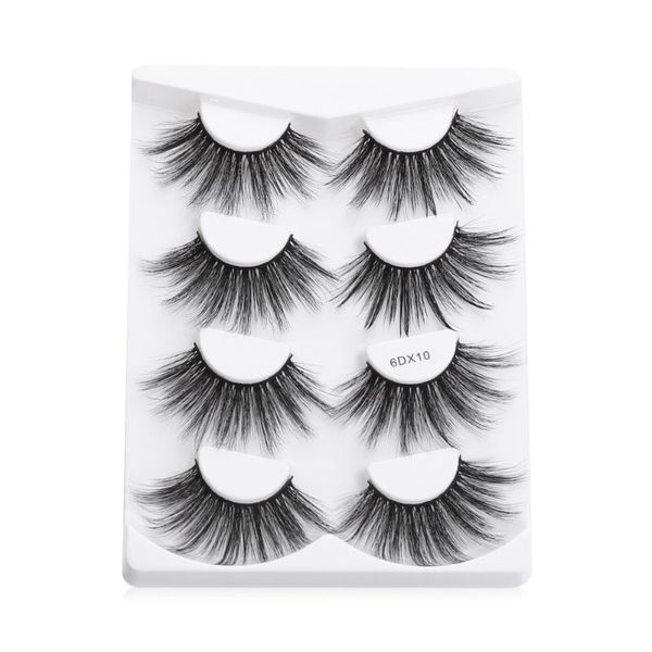 

false eyelashes 4 pairs 25mm thick fluffy soft lashes 6d mink hair long wispies eye makeup extension tools