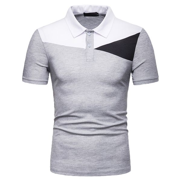 

fashion summer men's short sleeve patchwork lapel casual formal slim shirt england style 5.10, White;black