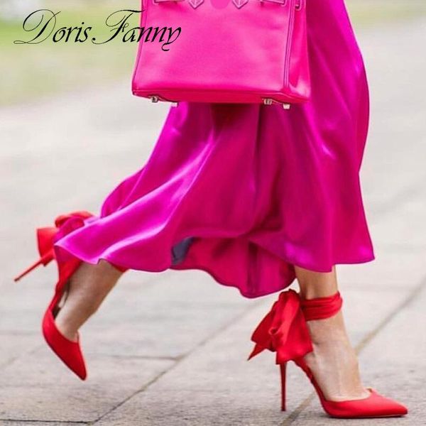 

doris fanny wedding/party lace up red slingback women pumps high heels stiletto ladies shoes dress, Black