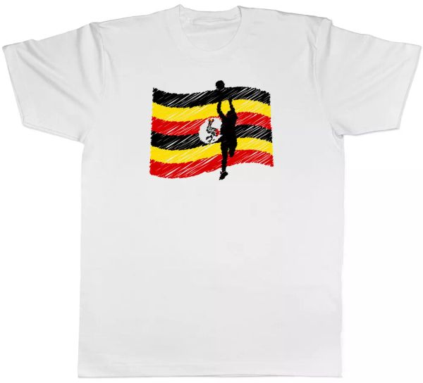 

uganda netball mens t-shirt, White;black