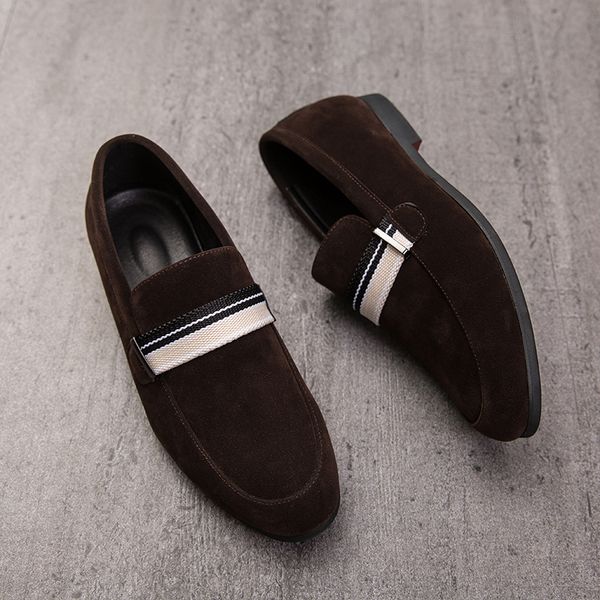 

webbing men flats oversize 38-48 yellow green mens faux suede loafers casual tiny british style man dress shoes dropship, Black