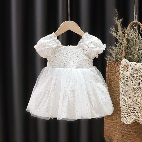 

girl's dresses toddler girls princess dress kids clothes heart floral mesh for party birthday wedding short puff sleeve baby outfit, Red;yellow