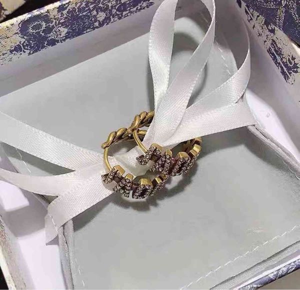 

aaa designer jewelry six letter 2021 wind 925 pin earrings, Golden;silver