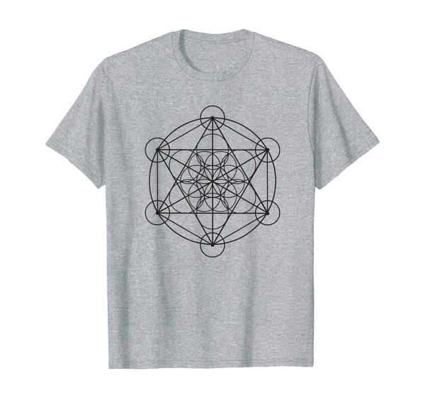 

metatrons cube shirt sacred geometry t-shirt, White;black