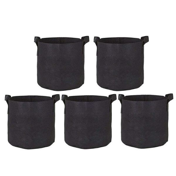 

planters & pots 5pcs 3/5/7 gallon planting bag black potato fabric vegetable seedling growing pot garden tools eco-friendly grow