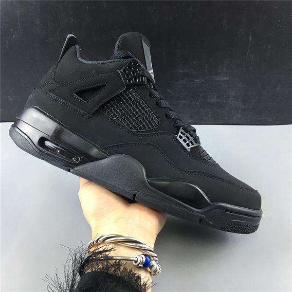 

air 4 black cat cu1110-010 4s iv women men sports shoes sneakers trainers with original box, Black;white