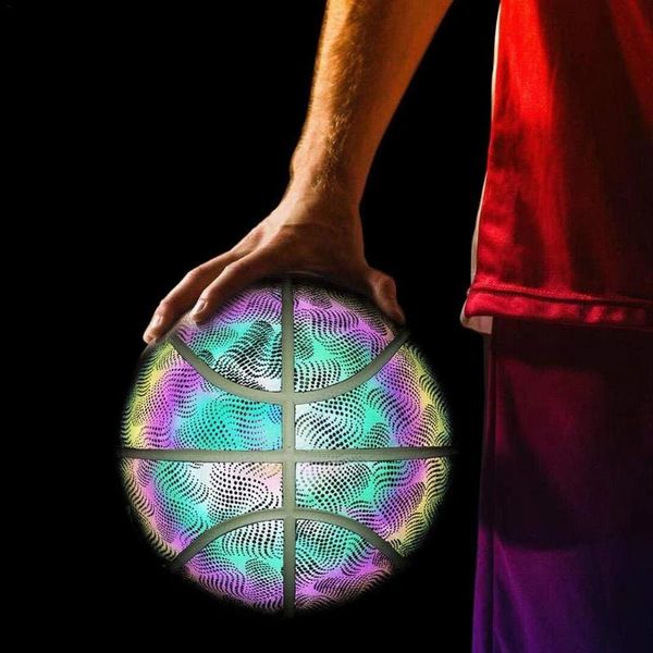 

party decoration amazing holographic glowing reflective basketball ball men personality fashion net red night equipment cool indoor ou