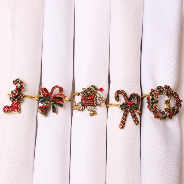 

napkin rings 12pcs/christmas series metal ring table decoration for holiday receptions and el gifts