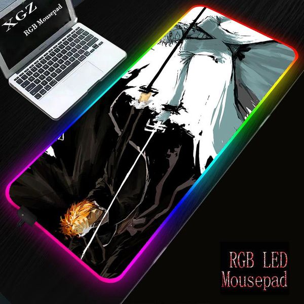 

mouse pads & wrist rests xgz 30x80cm 40x90cm large computer lapblack white bleach anime gaming rgb pad with locking edge keyboard desk l