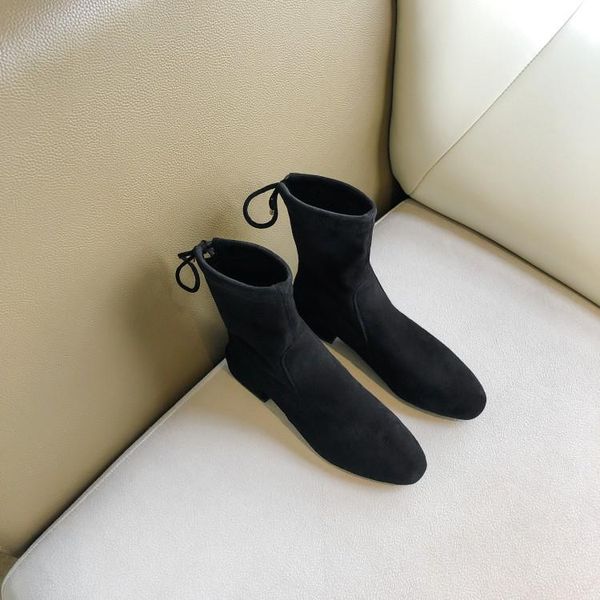 

boots oversized 12 women shoes ankle for ladies woman winter after band round head suede, Black