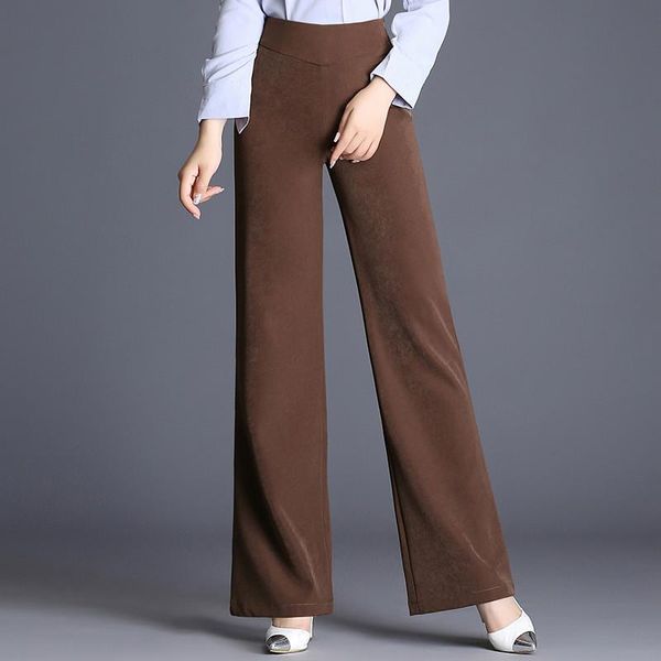 

women's pants & capris wide leg for women plus size black gray brown fashion ol spring autumn high waist casual trousers female dyq0805, Black;white