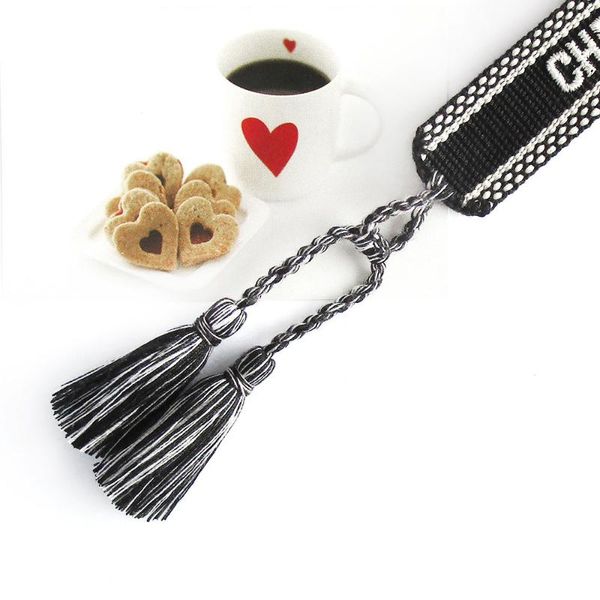 

bangle light luxury fabric woven letters ladies bracelet adjustable thread wrist strap boho wrap wholesale bracelets for women, Black