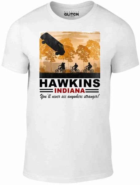 

hawkins indiana men's t-shirt - inspired will upside down eleven, White;black