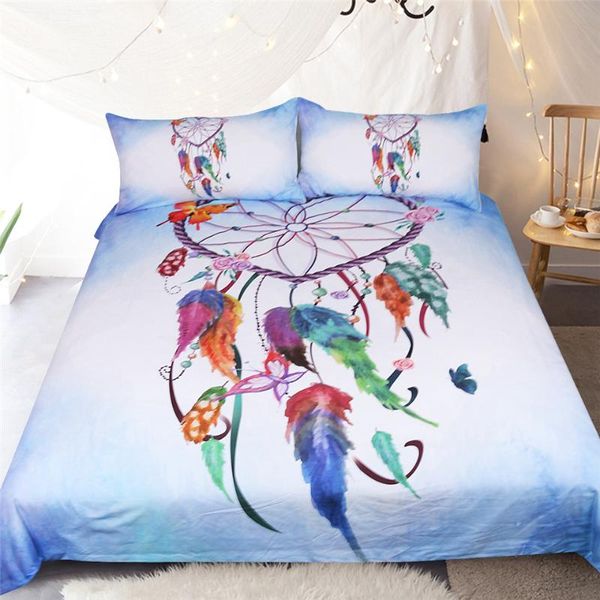 

dreamcatcher blue bedding set bedroom decor girls boys gift quilt duvet comforter cover 2/3 pieces bedspread with pillowcases sets