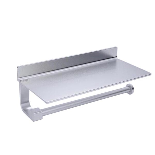 

tissue boxes & napkins space aluminum holder rolls storage shelf wall mounted mobile phone rack bathroom accessories (silve