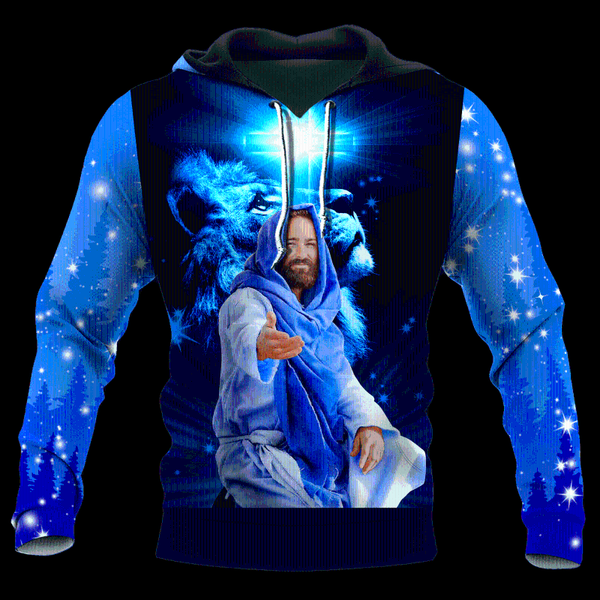 

men's hoodies & sweatshirts blue jesus lion autumn 3d print art graphic hoodie retro harajuku zip spring 5xl oversized streetwear swe, Black