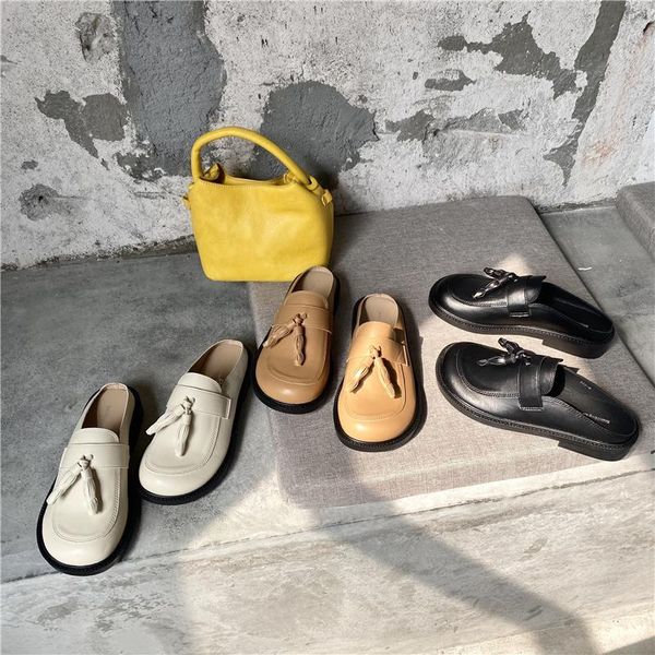 

slippers women summer female mule slides low shoes without heel platform cover toe fashion mules flat luxury rome rubber retro b, Black