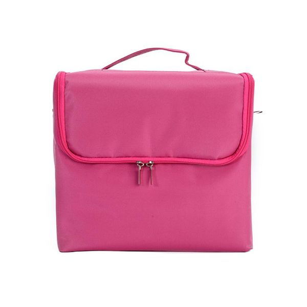 

solid wear resistant nail art mascaras lipsticks zippered portable travel storage bag large capacity cosmetics shoulder strap cosmetic bags