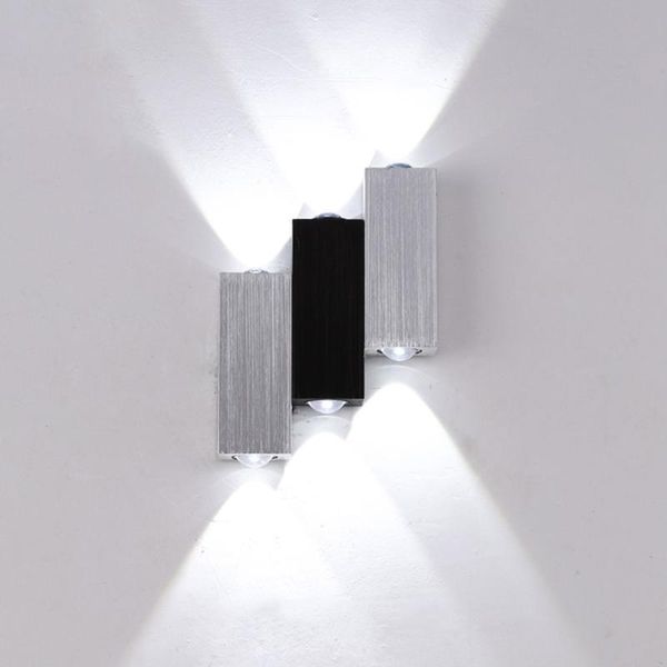 

aluminium decorative wall lights up down 6w bedside light bedroom corridor gateway background led lamps ac110v 220v red lamp