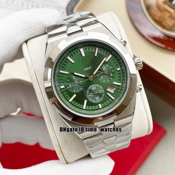 

new 42mm 5500v/110a-b481 overseas automatic men's watch green dial stainless steel bracele gents sport watches 6 colors, Slivery;brown