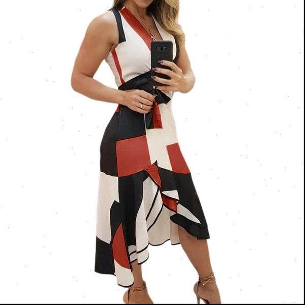 

summer deep v neck sleeveless women dress long color block evening party fashion formal dresses, Black;gray