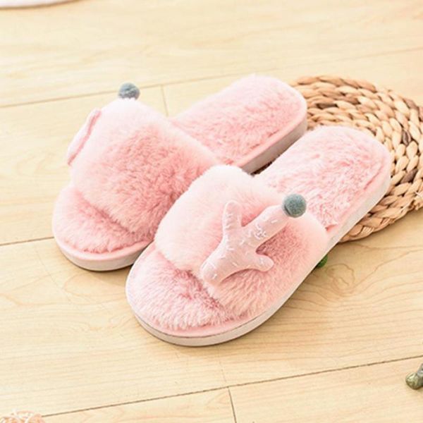 

slipper winter children slippers cute cartoon baby for boys girls home shoes warm non-slip indoor floor kids soft, Black;grey