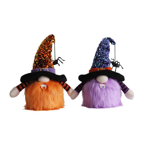 Forniture per feste Gnomi di Halloween con ragno leggero Vampiri di peluche fatti a mano Ornamento da tavola per bambole Regali per bambini XBJK2108