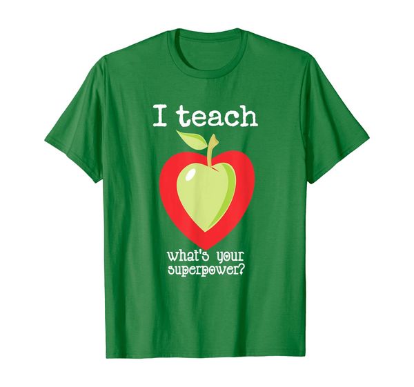 

funny i teach what's your superpower teacher t-shirt., White;black