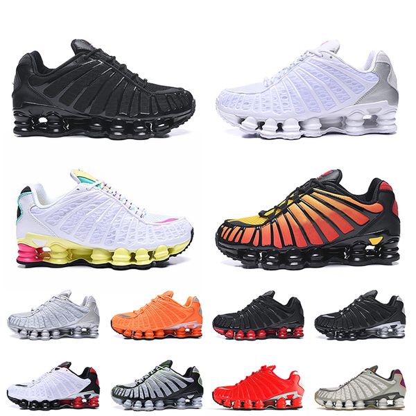 

wholesale shox tl mens running shoes shoxs r4 301 triple white black metallic gold silver sunrise red blue outdoor sports sneakers men train