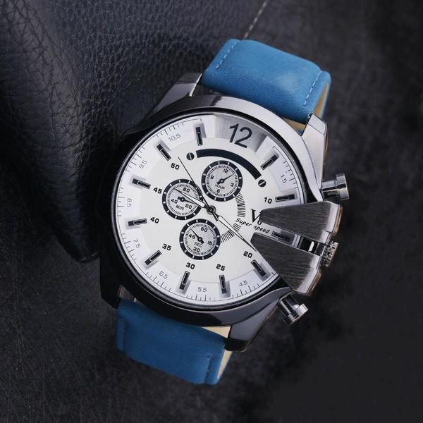 

wristwatches luxury sports watches for men quartz digital large dial watch waterproof fashion casual leather strap clock boy, Slivery;brown