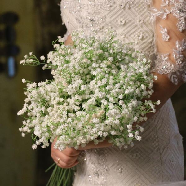 

decorative flowers & wreaths 6pcs/lot pu real touch wedding artificial baby breath home decoration party decor stars bride bouquet