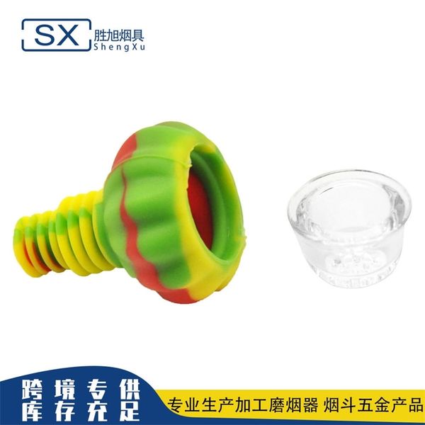 

camouflage silica gel gun head hookah bong cigarette pot glass bowl