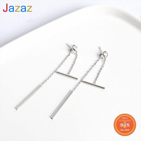 

stud jazaz 925 sterling silver korean fashion simple round stick tassel earrings women light luxury wedding jewelry d001443, Golden;silver