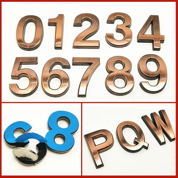 

other door hardware 50mm red copper plastic plaque house number el address digits sticker plate sign abs 0123456789abcdef-z