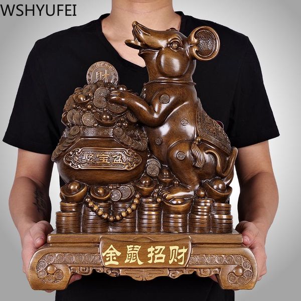 

decorative objects & figurines chinese style money mouse resin decoration auspicious animal gifts living room study office deskdecoratio