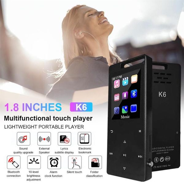 

players bluetooth ultra-thin 1.8incontact screen player music metal backlit recording with headphone mp4 walkman 20j3 mp3 &