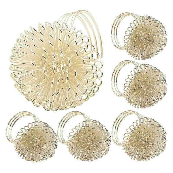 

napkin rings 6 pcs rings, holder for dining table decor dinner, wedding birthday banquet christmas party,etc,silver