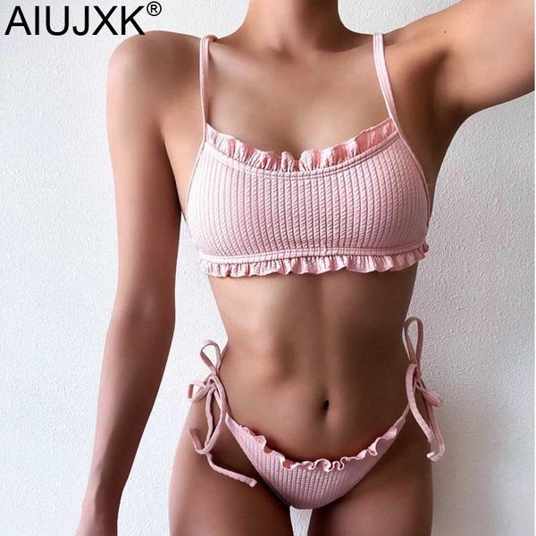 

arrival string bikini set women's two piece swimsuit 2021 summer beach bandeau swimwear swim bathing suit, White;black