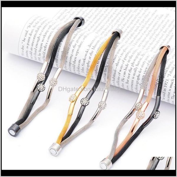 

charm bracelets drop delivery 2021 magnet magnetic mesh chain bracelet jewelry trendy jewellery1 5fnoo, Golden;silver