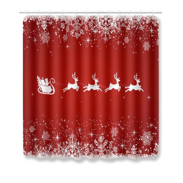 

bath accessory set bathroom with durable waterproof shower curtain and carpets rugs toilet lid cover bathtub floor mat merry christmas