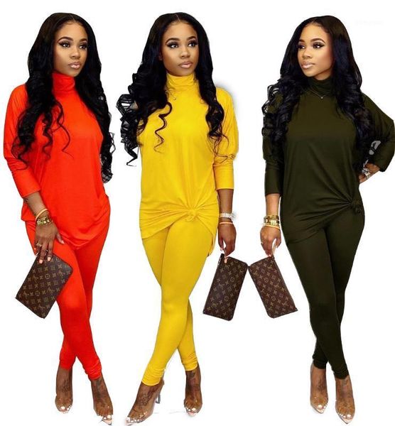 

women's tracksuits 2021 autumn women 's suit european and american selling solid color round neck long-sleeved pants two - piece s, Gray